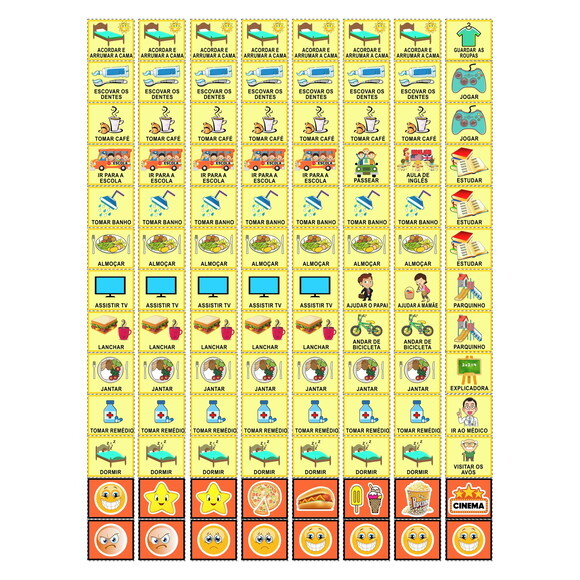 Quadro Infantil Ímã - as Minhas Regras da Semana - Branco
