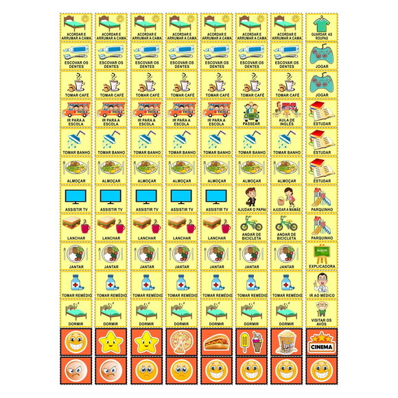 Quadro Infantil Ímã - as Minhas Regras da Semana - Rosa