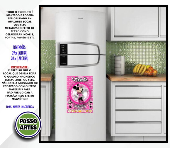 Quadro Magnético Personalizado Meu Comportamento Minnie Rosa