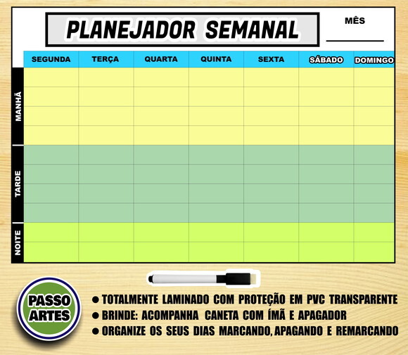 Quadro Magnético Planejador Semanal + Brinde Modelo 4