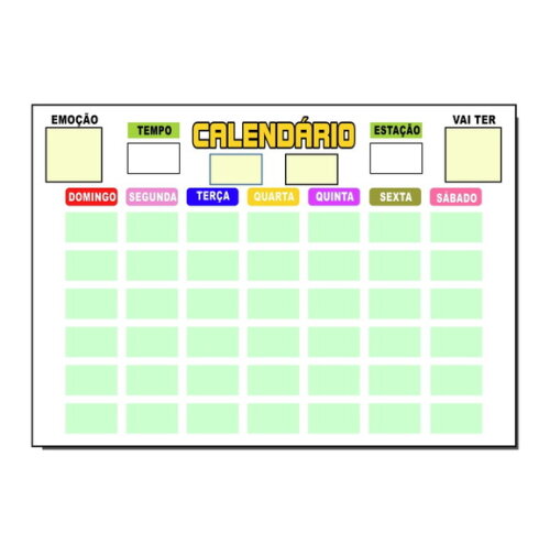 Calendário Educativo Infantil Imã com Caneta - Branco