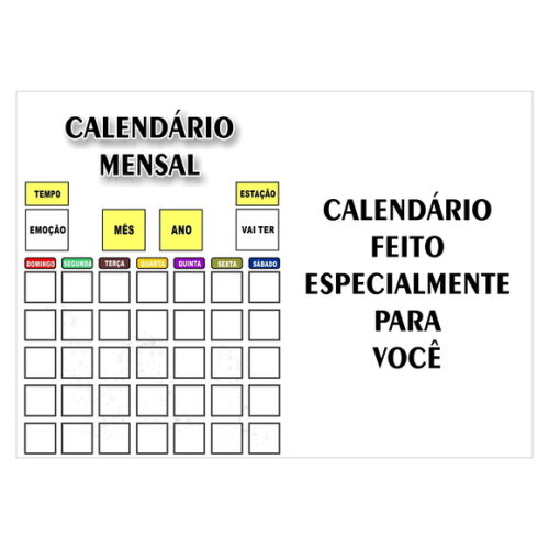 Calendário Infantil - Mensal - Magnético - Grande - Azul