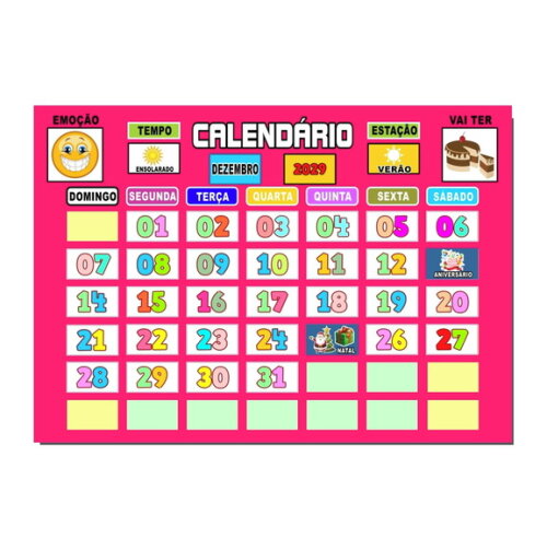 Calendário Magnético Educacional Infantil + de 70 Elementos