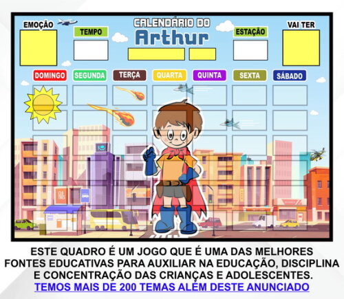 Calendário Magnético Montado Personalizado - Herói da Cidade