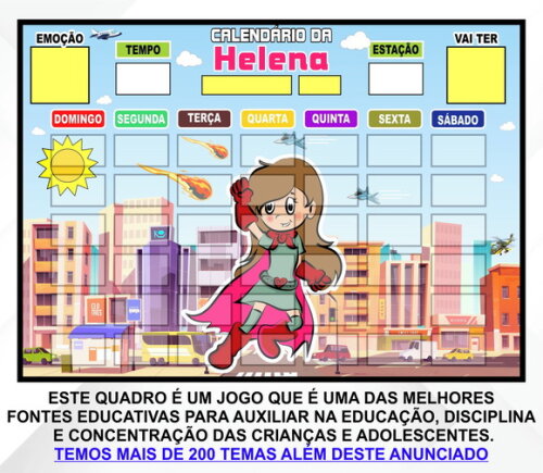 Calendário Magnético Montado Personalizado Heroína da Cidade