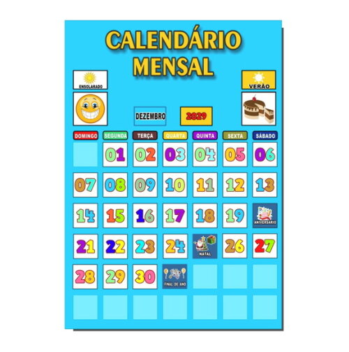 Calendário Mensal Vertical - com Mais de 70 Tags Imã
