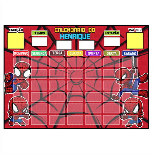 Calendário Montado Ímã Personalizado - Grande - Homem-aranha