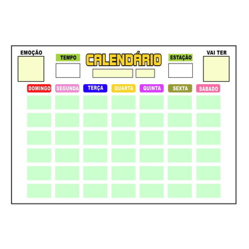 Calendário Montado Magnético (grande) - Fundo Azul Claro