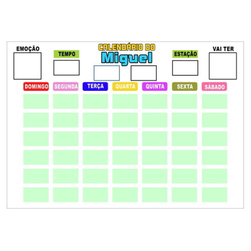 Calendário Montado Personalizado em Metal Magnético - Branco