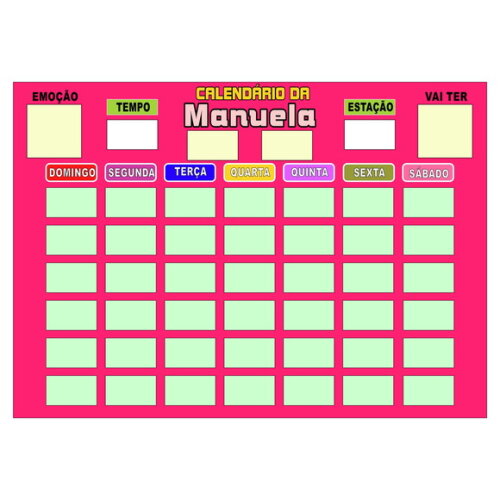 Calendário Montado Personalizado em Metal Magnético - Rosa