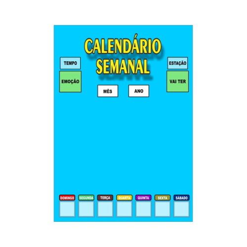 Calendário Semanal Vertical - Magnético - Grande - Azul