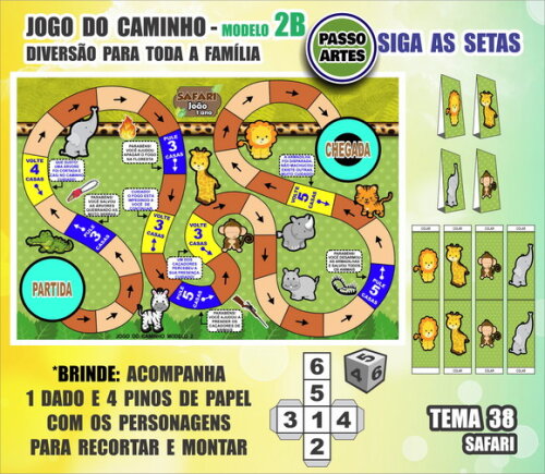 Jogo de Tabuleiro Caminho - Personalizado M.2b - Safari