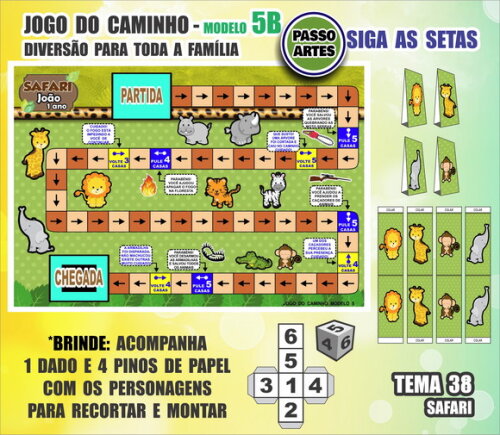 Jogo de Tabuleiro Caminho - Personalizado M.5b - Safari
