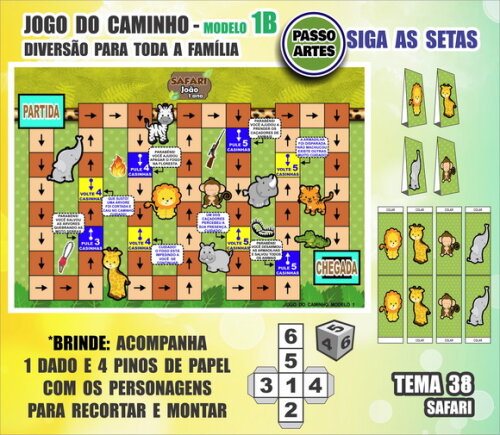 Jogo de Tabuleiro Caminho - Personalizado M1b - Safari