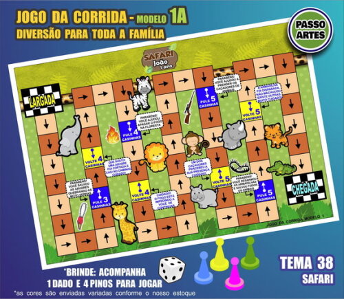 Jogo de Tabuleiro da Corrida - Personalizado M.1a - Safari