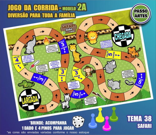 Jogo de Tabuleiro da Corrida - Personalizado M.2a - Safari