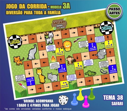 Jogo de Tabuleiro da Corrida - Personalizado M.3a - Safari