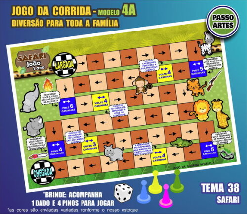 Jogo de Tabuleiro da Corrida - Personalizado M.4a - Safari