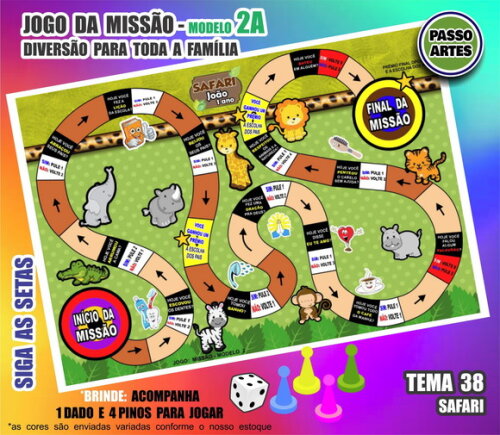Jogo de Tabuleiro Missão Personalizado Modelo 2a - Safari