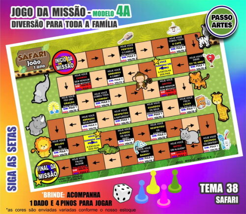 Jogo de Tabuleiro Missão Personalizado Modelo 4a - Safari