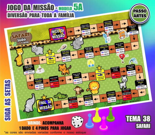 Jogo de Tabuleiro Missão Personalizado Modelo 5a - Safari