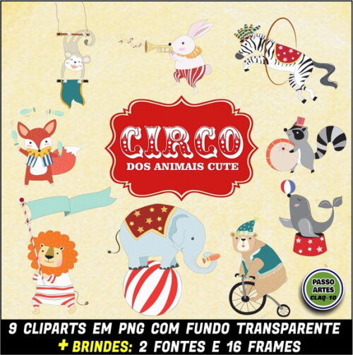 Kit Digital PROMO 3 EM 1 - CIRCO DOS ANIMAIS