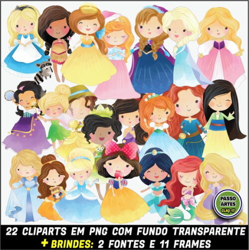 Kit Digital PROMO 3 EM 1 - PRINCESAS CUTE