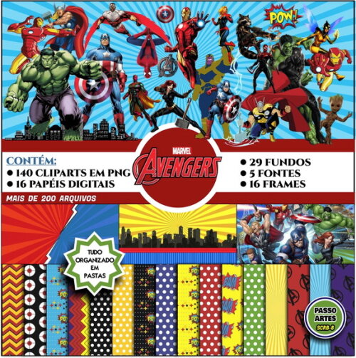 Kit Digital Scrapbook VINGADORES