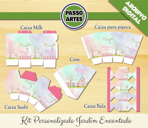 Kit Festa Digital Personalizado - Jardim Encantado