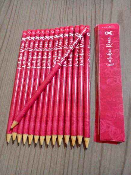 Lápis Personalizado para Festas e Eventos - Outubro Rosa
