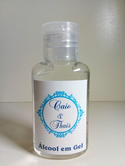 Mini Álcool Gel de 35 ml c/ Tampa Flip Padrão - Temas
