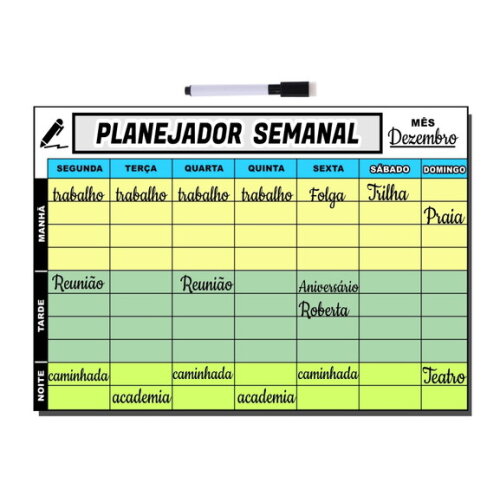 Planejador Semanal - Modelo 4 - Tamanho A3 - Manta c/ Caneta