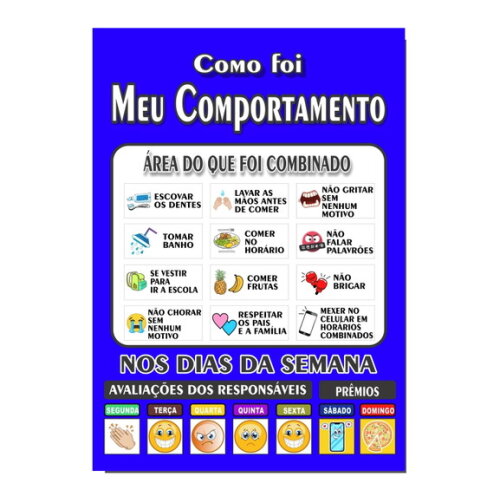 Quadro Como Foi Meu Comportamento - Azul Escuro - mdf