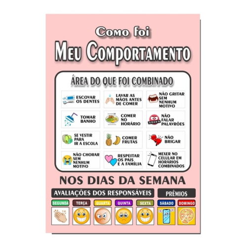 Quadro Como Foi Meu Comportamento - Rosa Claro - mdf