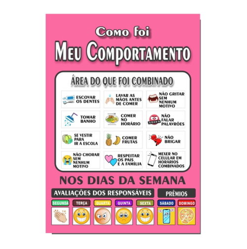 Quadro Como Foi Meu Comportamento - Rosa Escuro - mdf