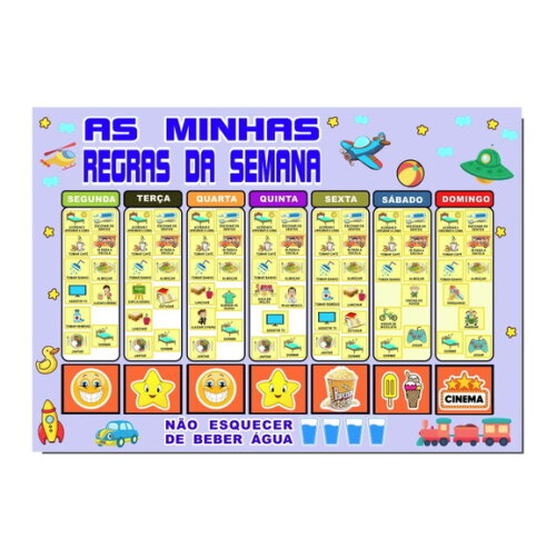 Quadro Educativo A3 - as Minhas Regras da Semana - Azul