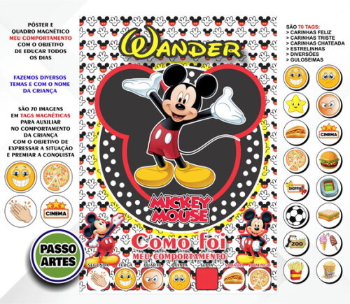 Quadro Magnético Personalizado Meu Comportamento Mickey