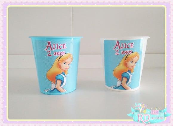 Baldinho de Pipoca Alice no País das Maravilhas