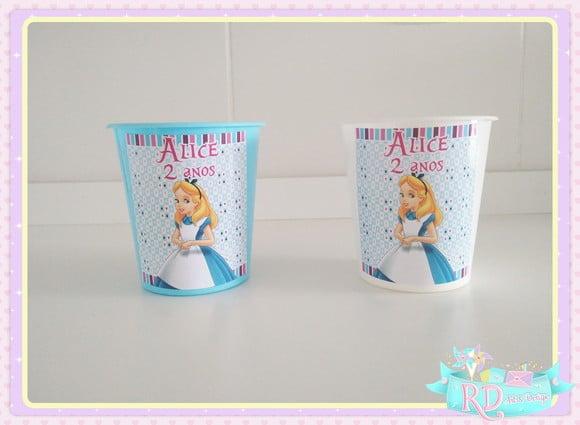 Baldinho de Pipoca Alice no País das Maravilhas