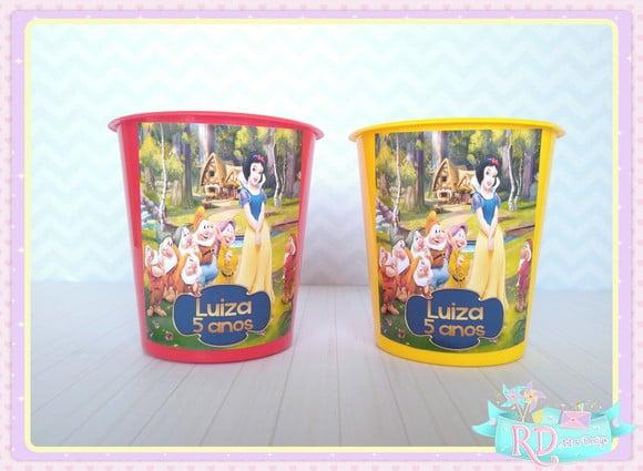 Baldinho de Pipoca Branca de Neve