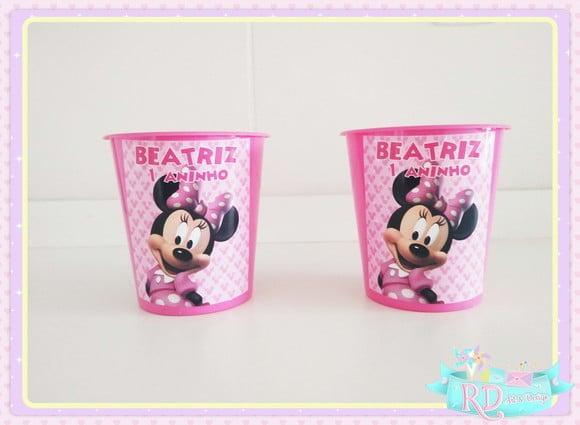 Baldinho de Pipoca Minnie Rosa