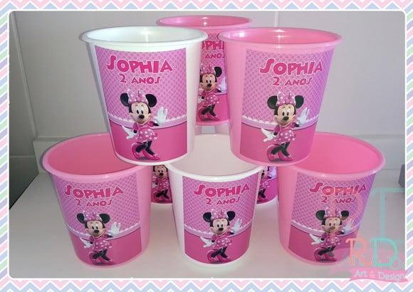 Baldinho de Pipoca Minnie Rosa