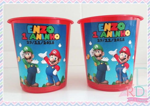 Baldinho de Pipoca Super Mario