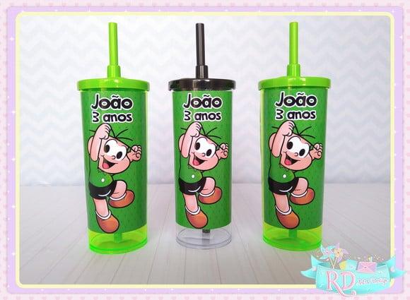 Copo Long Drink com Tampa Cebolinha
