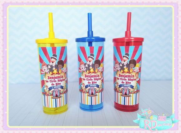 Copo Long Drink com Tampa Circo do Bita