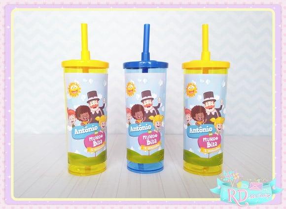 Copo Long Drink com Tampa Mundo Bita