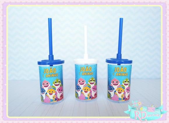 Copo Short Drink com Tampa Baby Shark