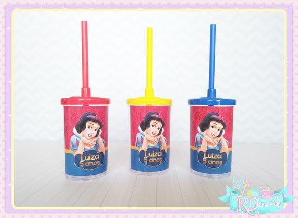 Copo Short Drink com Tampa Branca de Neve