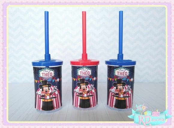 Copo Short Drink com Tampa Circo do Mickey