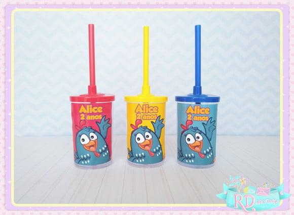 Copo Short Drink com Tampa Galinha Pintadinha